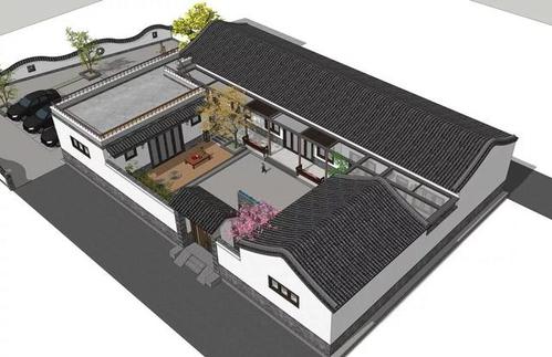 三合院大院,庭院 大露台,回农村建一栋给父母表孝心