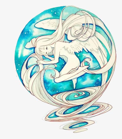 蓝空梦境天使免抠素材免费下载_觅元素51yuansu.com