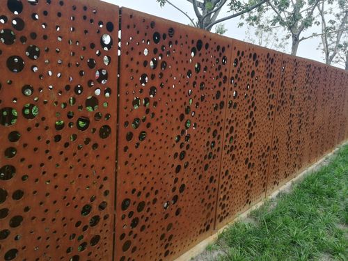 耐候钢板围墙 景墙雕花 锈铁板围栏刻字 钢板做旧厂家