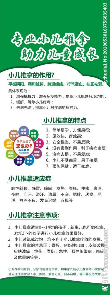 小儿推拿展架海报图片