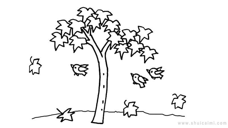 秋天树简笔画怎么画秋天树简笔画图片大全