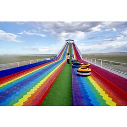花海旅游区七彩旱雪滑道彩虹滑梯滑道竞速游乐滑梯