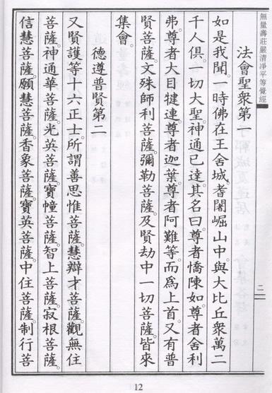 《无量寿经》经文页