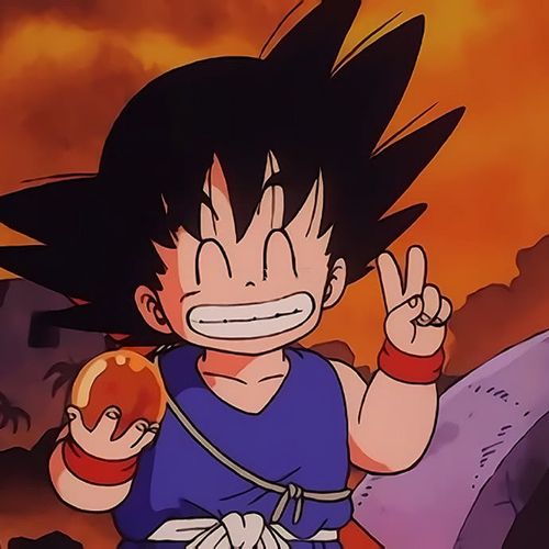 悟空拿到龙珠摆了个"v"型手势,眼睛弯的跟月牙一样,笑的太可爱了.