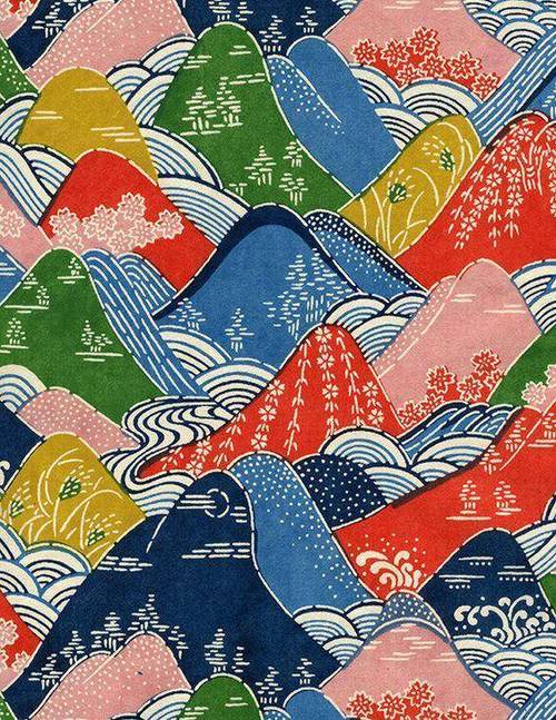 插画#  91 干货 · 日式花纹图案设计 91  日本的和服花纹充满了