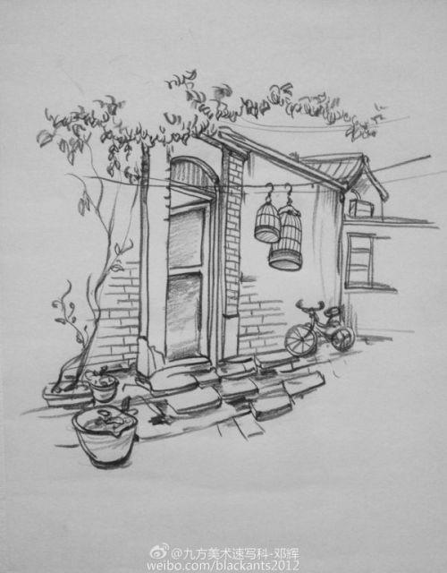 求风景速写临摹图,越多越好,作练习