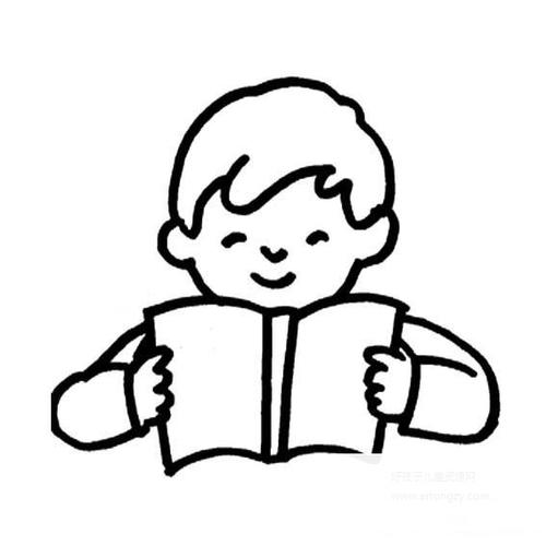 读书小孩简笔画,读书小孩的简笔画画法_人物简笔画