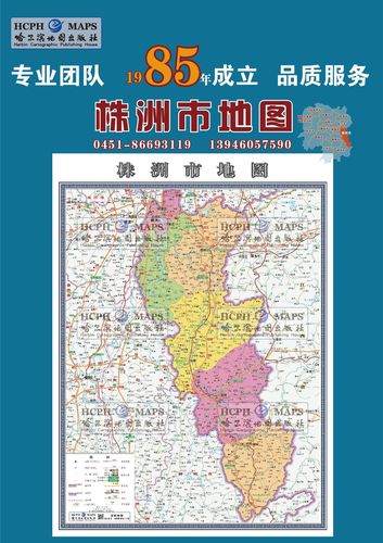 株洲市地图挂图行政交通地形地貌卫星影像城区街区2020办公室定制