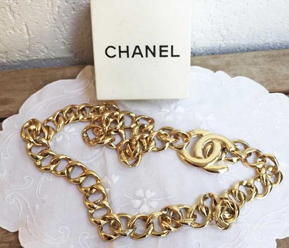 chanel - golden chain belt
