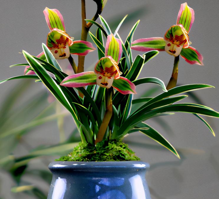 原创极品兰花帝王妃花开复色花香四溢收藏价值高新人养得好