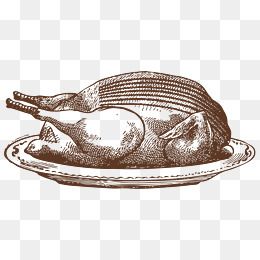 矢量金黄卡通烤鸭插画