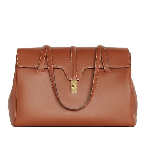 【包税】celine/赛琳 经典soft 16系列 女士大号棕褐色光滑小牛皮金扣