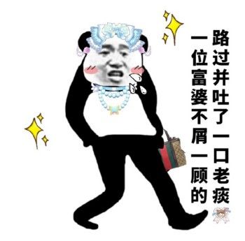 路过表情包-一位富婆不屑一顾的路过并吐了一口老痰