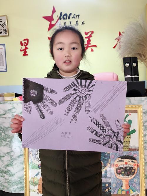 线描装饰画《我的手掌》