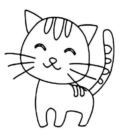 招财猫儿童画图片_招财猫儿童绘画图集 小猫简笔画