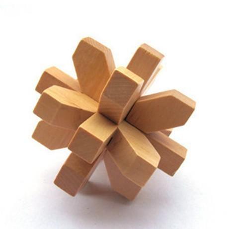 梅花锁 木制积木 拆装玩具 孔明锁 益智 鲁班锁