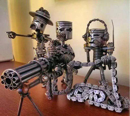 只有想不到没有做不到 汽车零部件巧手焊接秒变艺术品