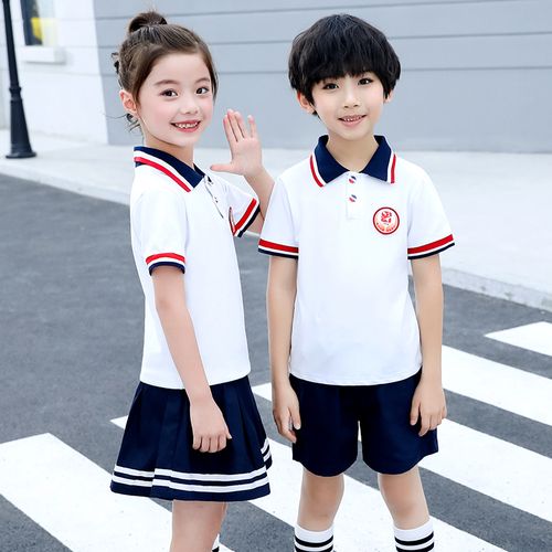幼儿园园服夏装纯棉小学生校服儿童班服男运动服夏季短袖套装定制