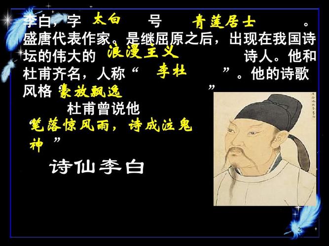 诗仙李白 延庆教科研中心高中语文组