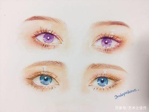 彩铅手绘漂亮的眼睛,每一幅都好美