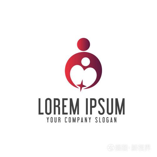 人们有帮助的支持徽标.家庭护理标志设计理念