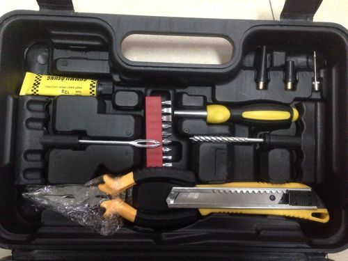 金属充气泵补胎全套车用急救工具箱补胎工具箱车载应急工具箱