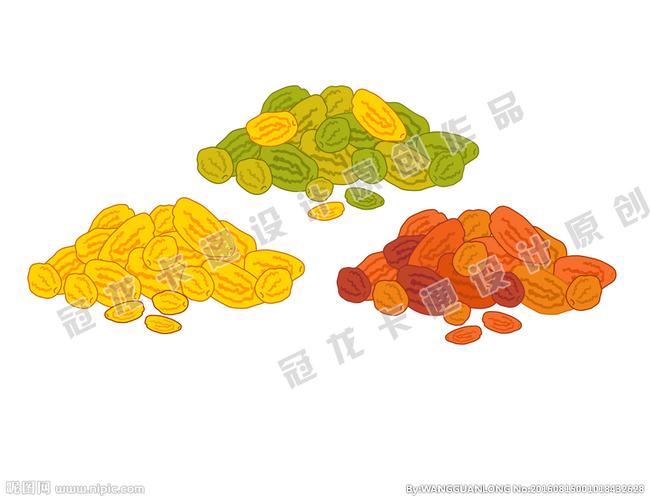 手绘葡萄干矢量插图图片