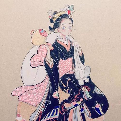 和风感满满的插画,日本传统画与浮世绘风格~-动漫频道