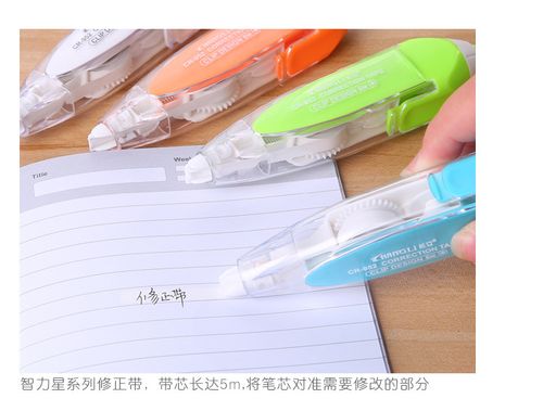 长立cr-952按动式6m高级pet透明膜带笔式修正带涂改更轻松