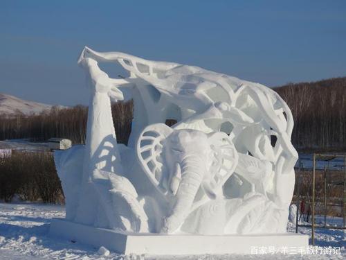 呼伦贝尔首个冰雪日,中俄蒙三国雪雕艺术品大赛