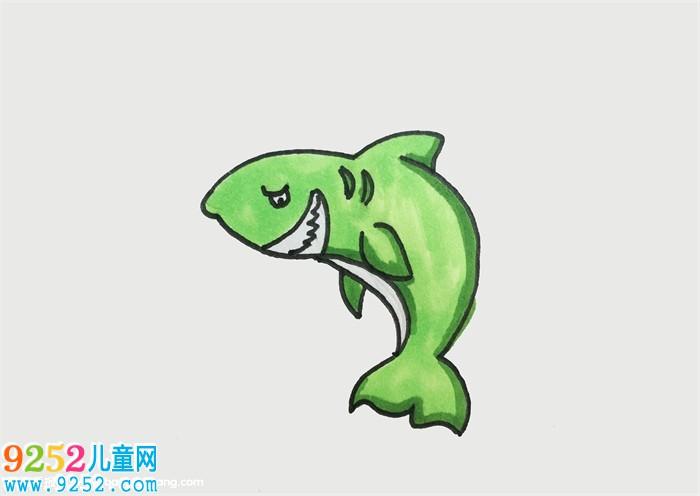 巨齿鲨的画法鲨鱼简笔画