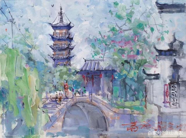 冯菊林风景画感觉好,他对景物在太阳光下的色彩变化,抓得很准确