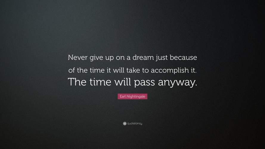 never give up on a dream just because of the time it will take