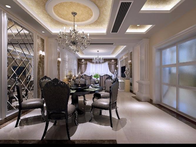 2018简欧风格餐厅吊顶装修设计效果图