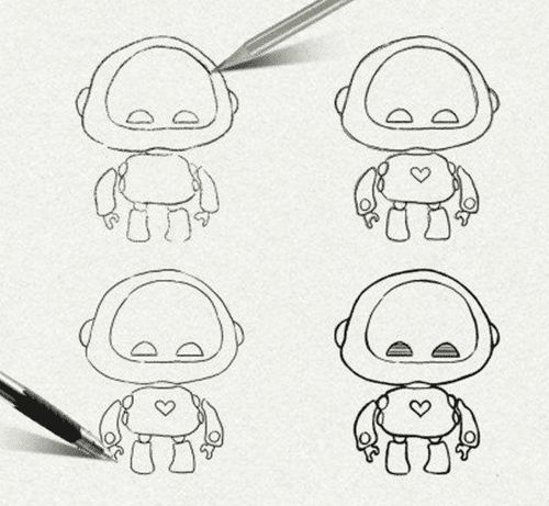 年级创意绘画——线描战役机器人 写美篇    今日任务: 1,自主完成一