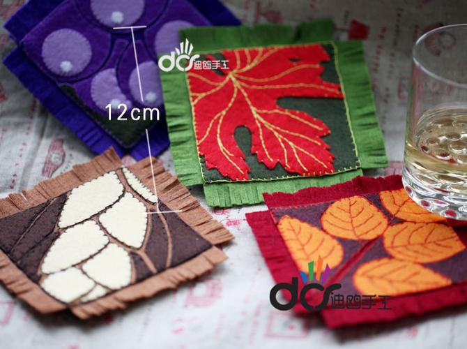 迪鸥不织布手工布艺diy材料包秋日絮语杯垫碗垫餐垫隔热垫4个
