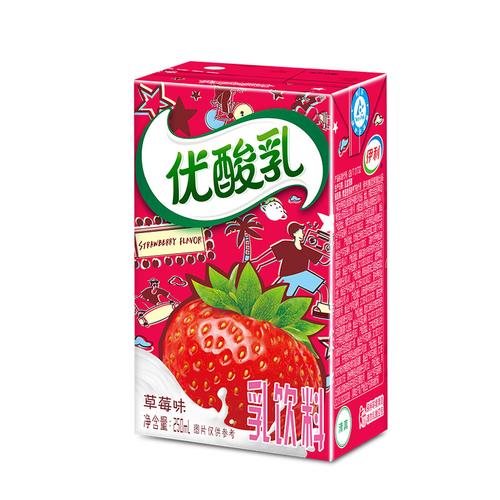 伊利优酸乳草莓味250ml24盒整箱牛奶饮品含乳饮料