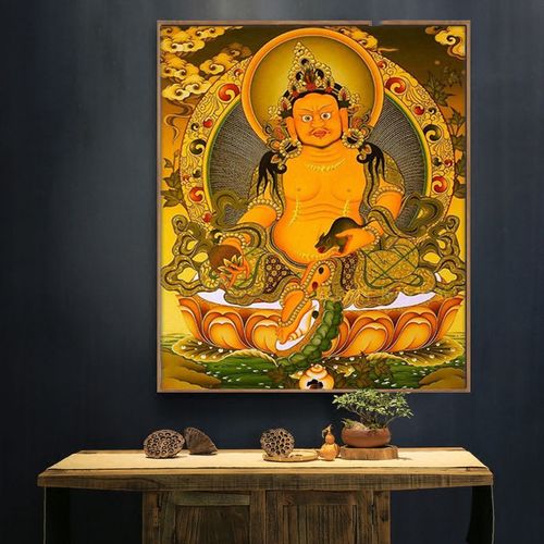 钻石画满钻西藏传佛教唐卡黄财神菩萨佛像贴砖钻石十字绣2020新款