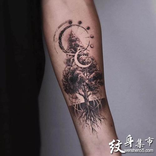 月亮纹身月亮纹身手稿月亮纹身手稿图案