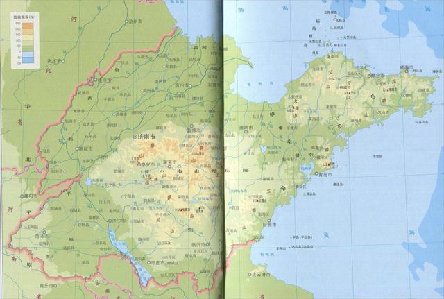 山东省地形图