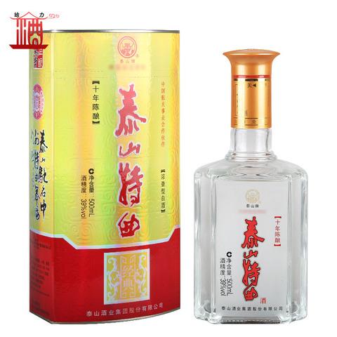 泰山牌浓香型白酒39度泰山特曲经典十年陈酿500ml