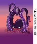 游泳, 大海, 飞溅, 在外, 无脊椎动物, 章鱼, 紫色, sealife, 怪物