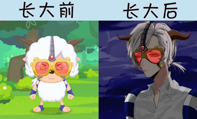 当小羊"长大后",懒羊羊软萌帅气,喜羊羊成柔弱小哥哥