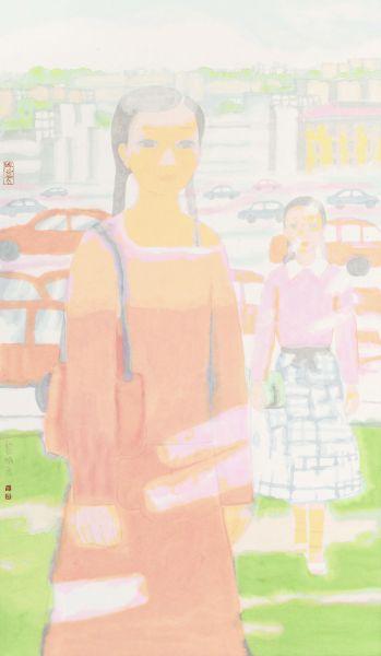 田黎明作品 《都市女孩》 79.4x46.2cm