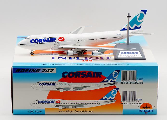 inflight 1:200 corsair airlines boeing b747-300 diecast aircarft