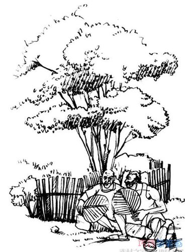 在炎热的夏天,很多的老人会在傍晚在 大树下乘凉,聊天等等.