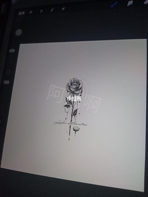 原创暗黑滴血玫瑰纹身设计手稿_纹身_玫瑰花_纹身也清新_美妆_彩妆