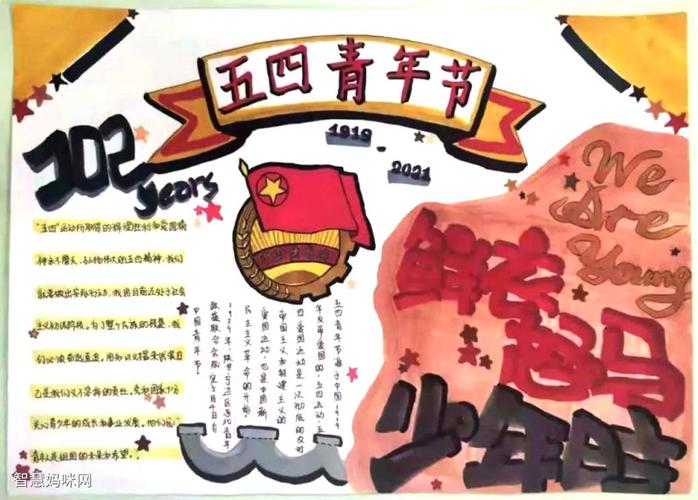 纪念五四运动102周年手抄报图片