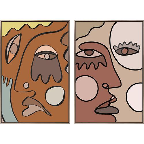 情绪呐喊北欧客厅装饰画大幅落地挂画小众莫兰迪壁画抽象人物