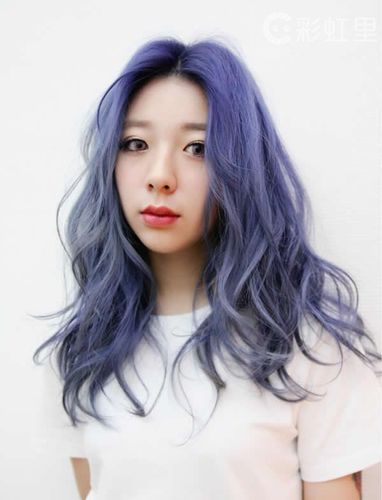 女神蓝色系头发图片 蓝色头发图片